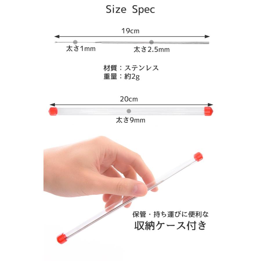 ENOMI 極細耳かき みみかき へら型xステンレスxケース付き 耳かき