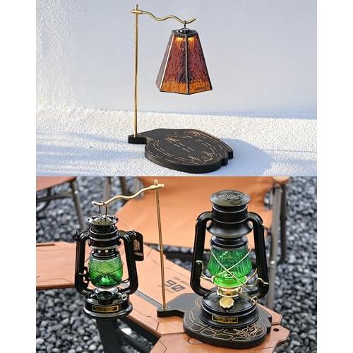 CAMPGEEKS ランタンスタンド 卓上 真鍮製フック 黒いランタンハンガー