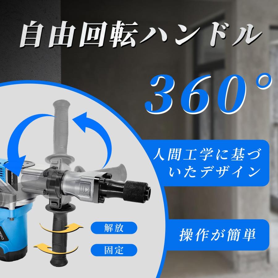 CXCESNS コンクリートハンマー 電動ハンマー はつり機 打撃数4000bpm