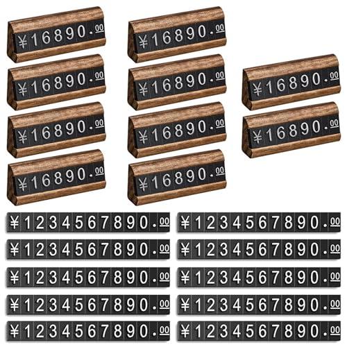 プライズ雑貨　20点 KDSSYFT プライスカード 木製 20枚プライス数字プレート 10個