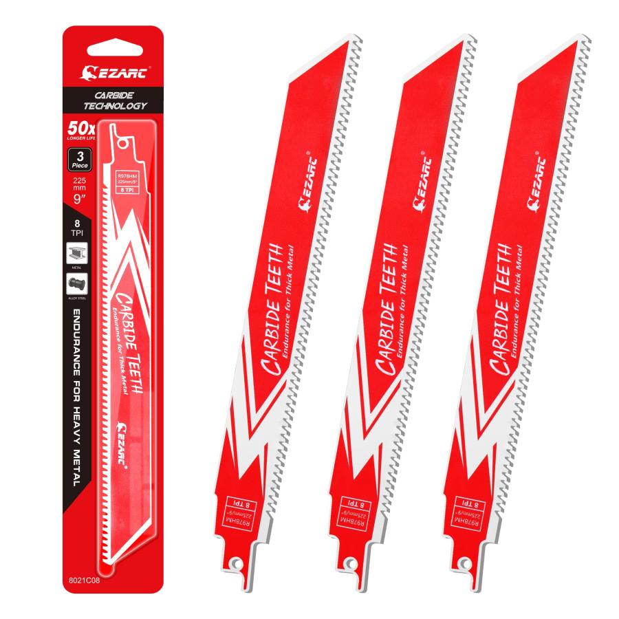 EZARCイザーク レシプロソー替刃 金属用 カーバイド 超硬刃 8山
