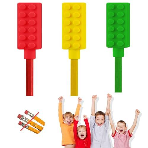 DERCHIA鉛筆キャップ 噛み癖 3色セット シリコン センサリー チュー