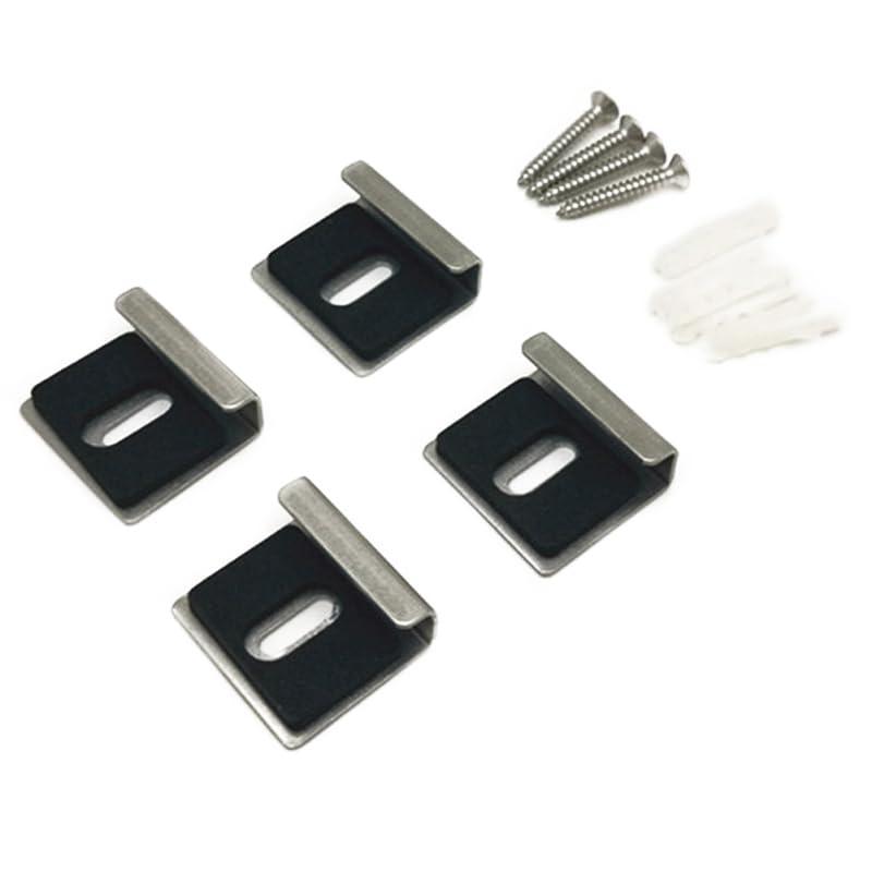 ミラークリップ 浴室ミラークリップ 27 mm シルバー 6個 3-5mm用 鏡 壁掛け 金具 取り付け用金具 ステンレス製 耐久性 取り付け