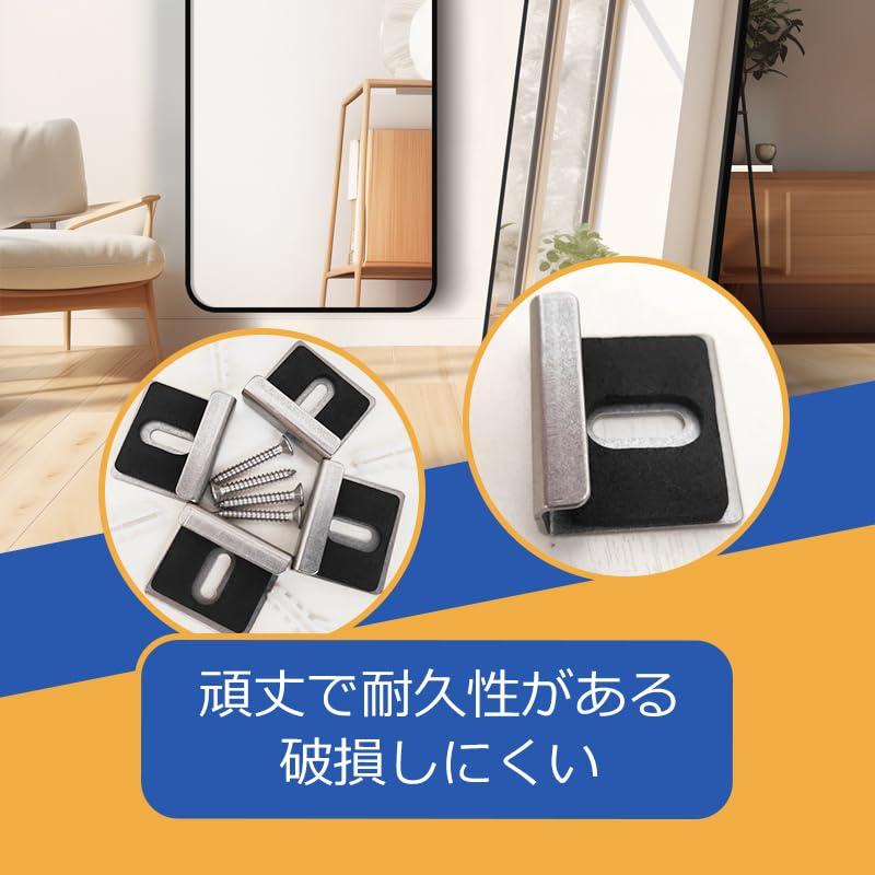 ミラークリップ 浴室ミラークリップ 27 mm シルバー 6個 3-5mm用 鏡 壁掛け 金具 取り付け用金具 ステンレス製 耐久性 取り付け