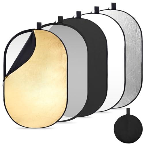 K&F CONCEPT レフ板 撮影用 100x150cm 反射板 楕円型 撮影用