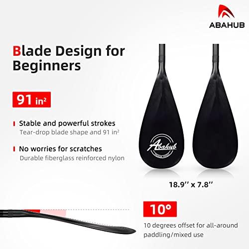 Carbon Fiber SUP Paddle 3-Section Adjustable Shaft Black Plastic