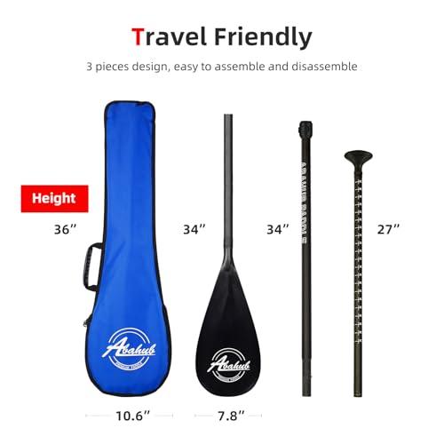 Carbon Fiber SUP Paddle 3-Section Adjustable Shaft Black Plastic