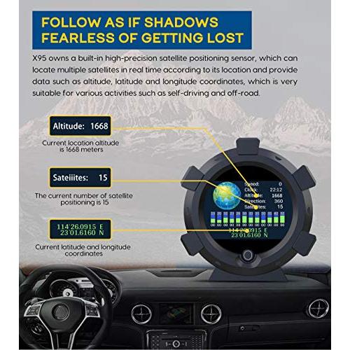 OBEST X95 多機能メーター コンパス GPS スピードメーター自動車傾斜計