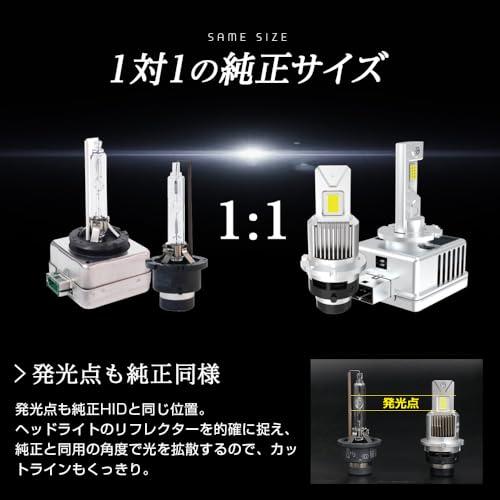 信玄 兜 kabuto 純正HIDをLEDヘッドライトに 純正交換 D4S 6000K 両灯合計実測値12640lm ドライバー内蔵 純正と同サ