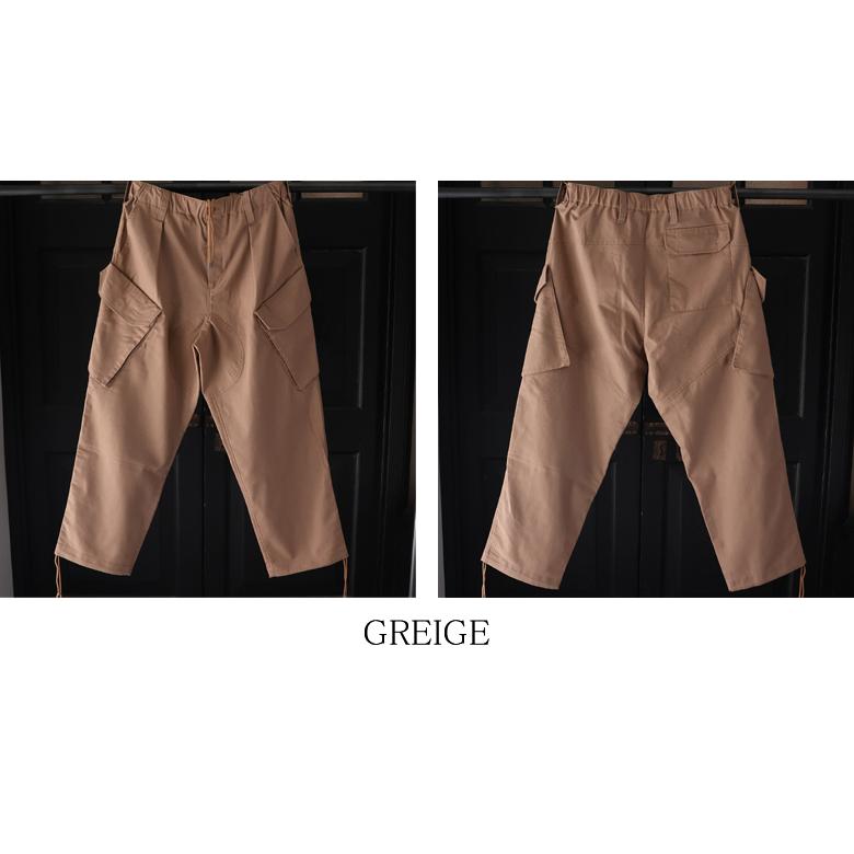 【上品で大人気♪】オーディエンス Audience  綿麻ビンテージキャンバス ROYAL NAVY コンバットカーゴ イージーパンツ（Greige/Olive）メンズM