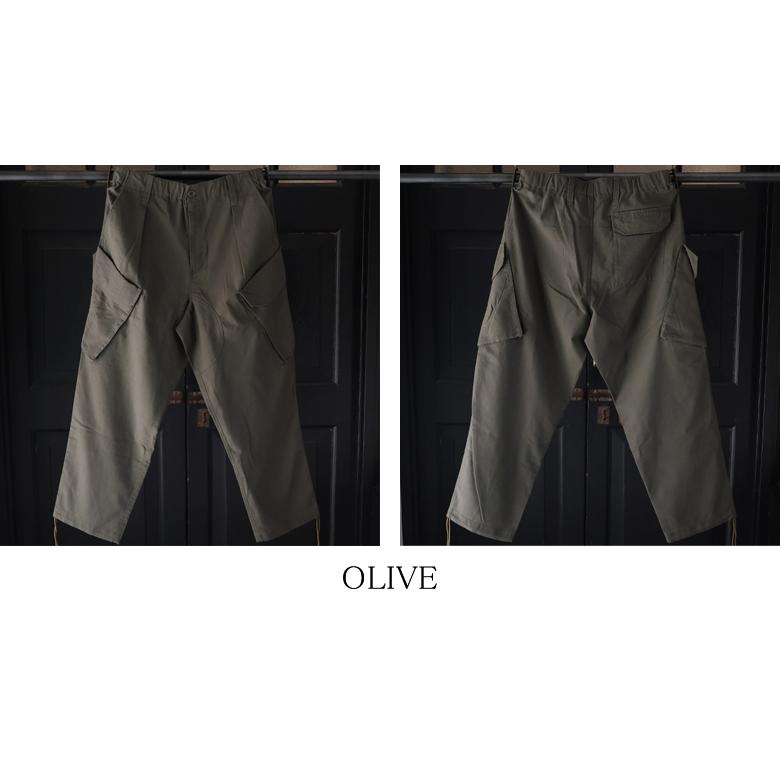 【上品で大人気♪】オーディエンス Audience  綿麻ビンテージキャンバス ROYAL NAVY コンバットカーゴ イージーパンツ（Greige/Olive）メンズM