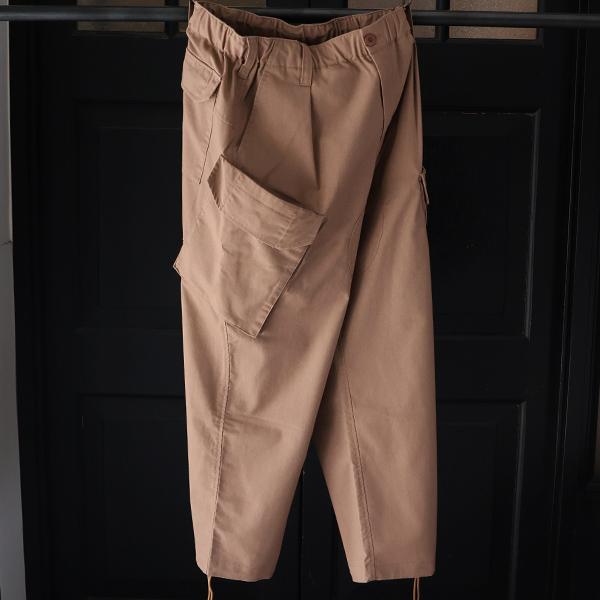 【上品で大人気♪】オーディエンス Audience  綿麻ビンテージキャンバス ROYAL NAVY コンバットカーゴ イージーパンツ（Greige/Olive）メンズM