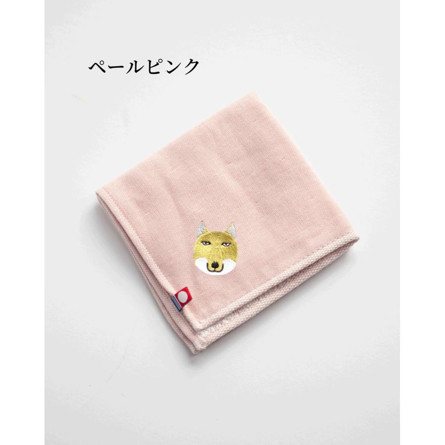 honok ホノック チベットスナキツネ 地味かわ 刺繍ハンカチ 今治タオル