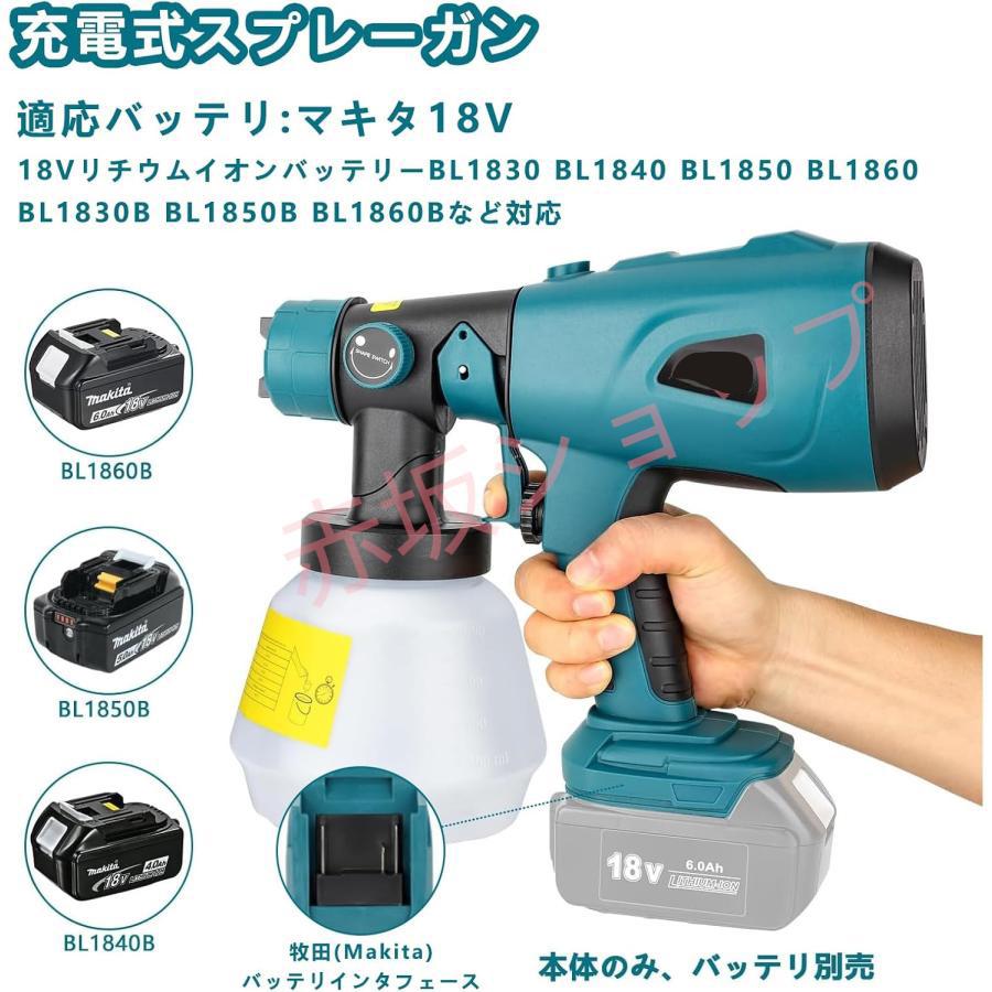 スプレーガン 電動スプレーガン コードレス 【水平 垂直 丸型噴霧】3