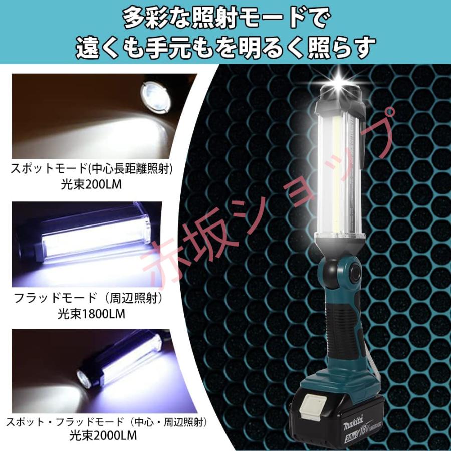 充電式LEDワークライト 作業灯 35W 2000lm 高輝度 マキタ14.4/18V 