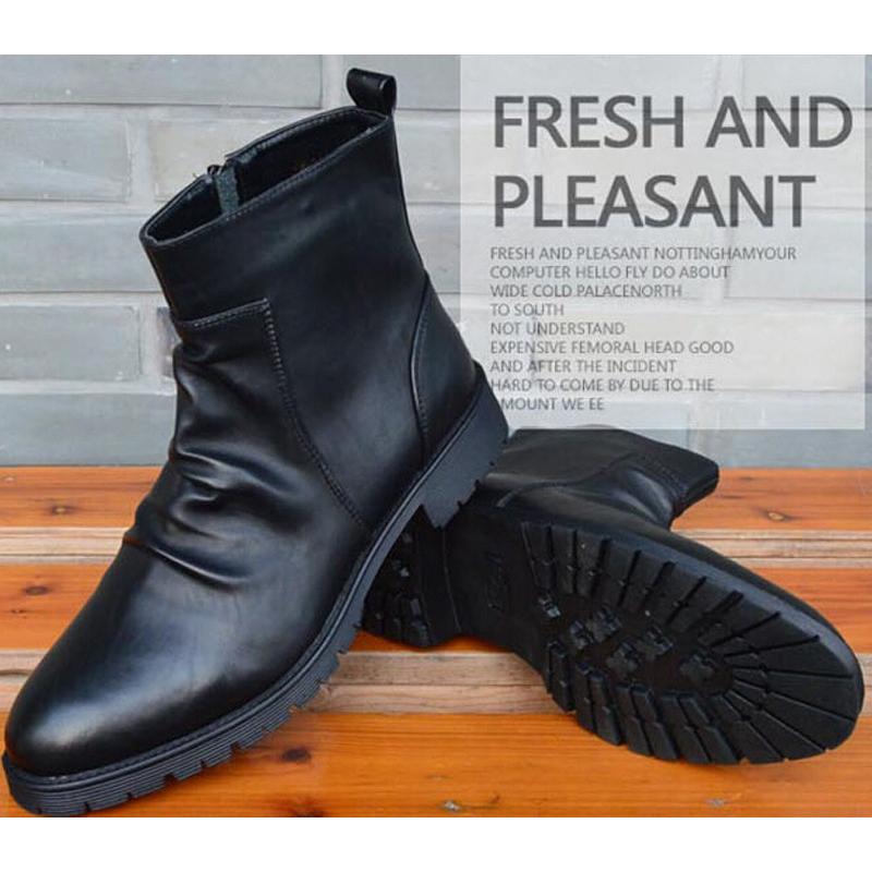 ユニセックス レースアップ ショートブーツ メンズ シークレット 厚底 5cm Up 編み上げブーツ 種類豊富な品揃え