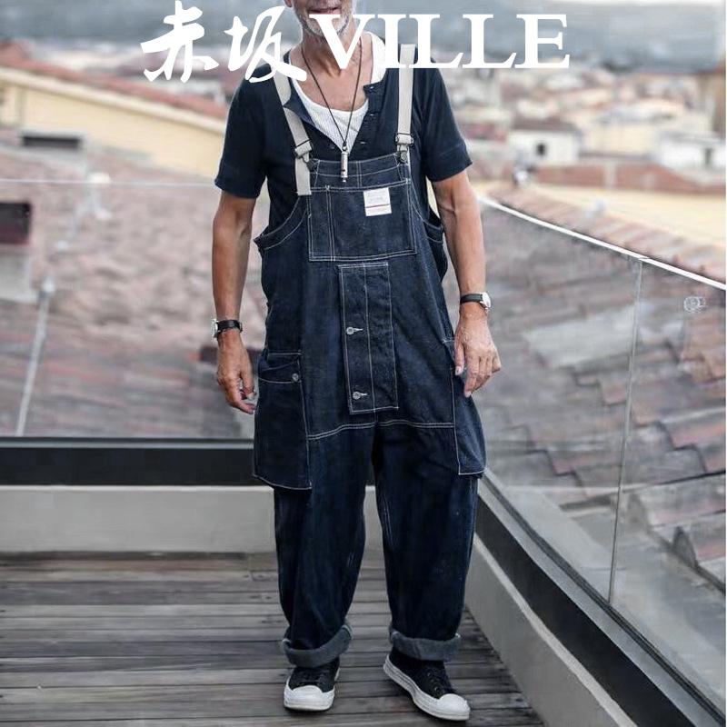メンズ オーバーオールオールインワン カバーオール 作業着 ペインター ワークパンツ ヒップホップ デニムパンツ カジュアル おしゃれ ゆったり He3568 赤坂ville 通販 Yahoo ショッピング