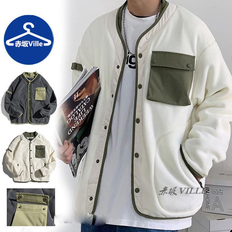 フリースジャケット メンズ ジャケット ブルゾン 無地 ボアジャケット 薄手 春ジャケット ゆったり He4468 赤坂ville 通販 Yahoo ショッピング