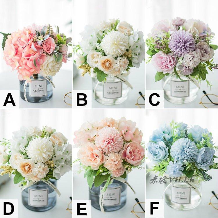 造花 インテリア 花瓶付き フラワーアレンジメント ブーケ パーツ 値引き 大きい ギフト 結婚祝い プレゼント 引越し祝い アートフラワー 仏花 退職 祝い