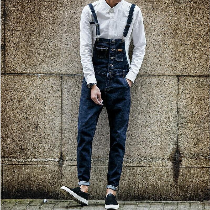 つなぎ オールインワン メンズ レディース オーバーオール デニム ジーンズ ジーパン ロング丈 カジュアル スリム 細身 おしゃれ 男女兼用 春夏秋 He909 赤坂ville 通販 Yahoo ショッピング