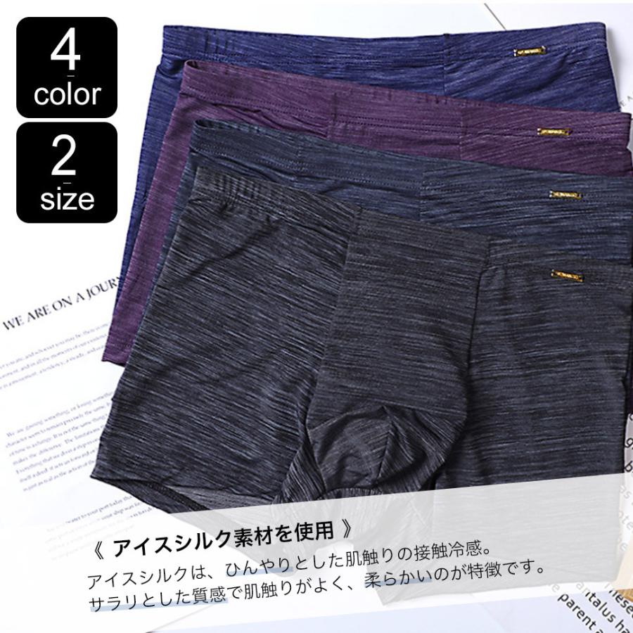 日本未入荷 ボクサーパンツ パンツ 前閉じ インナー ショーツ メンズ スポーツ 夏 冷感 下着 アイスシルク 吸水速乾 伸縮性 涼感 抗菌 L Ll 黒 グレー ネイビー パープル Aynaelda Com