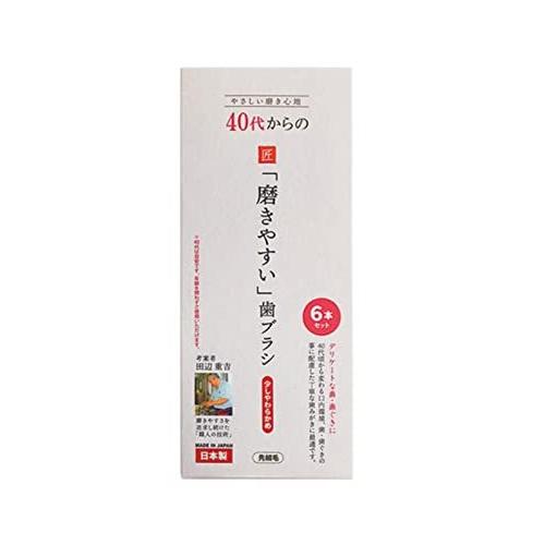 歯ブラシ職人 田辺重吉考案　 LT-59 40代からの「磨きやすい」歯ブラシ 先細毛（少しやわらかめ）6本セット｜akashiastyle