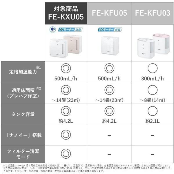 加湿機 ~14畳 FE-KXU05-T 加湿機 気化式 クリスタルブラウン パナソニックナノイー搭載｜akashiastyle｜07