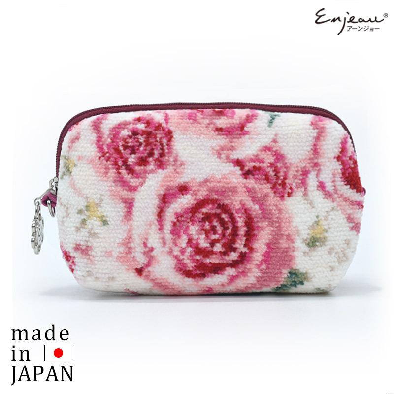 プレゼント 女性 実用的 アーンジョー ミニポーチ ロゼッタ 日本製 チャーム付 メイクポーチ 化粧ポーチ 小物入れ シェニール織 40代 50代 60代 459 74 05 公式 日本製シェニール織ハンカチのアーンジョー 通販 Yahoo ショッピング