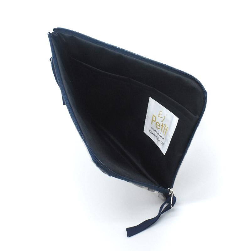 Enjeau（アーンジョー） 日本製 犬柄 L字ファスナーポーチ 通帳 保険証