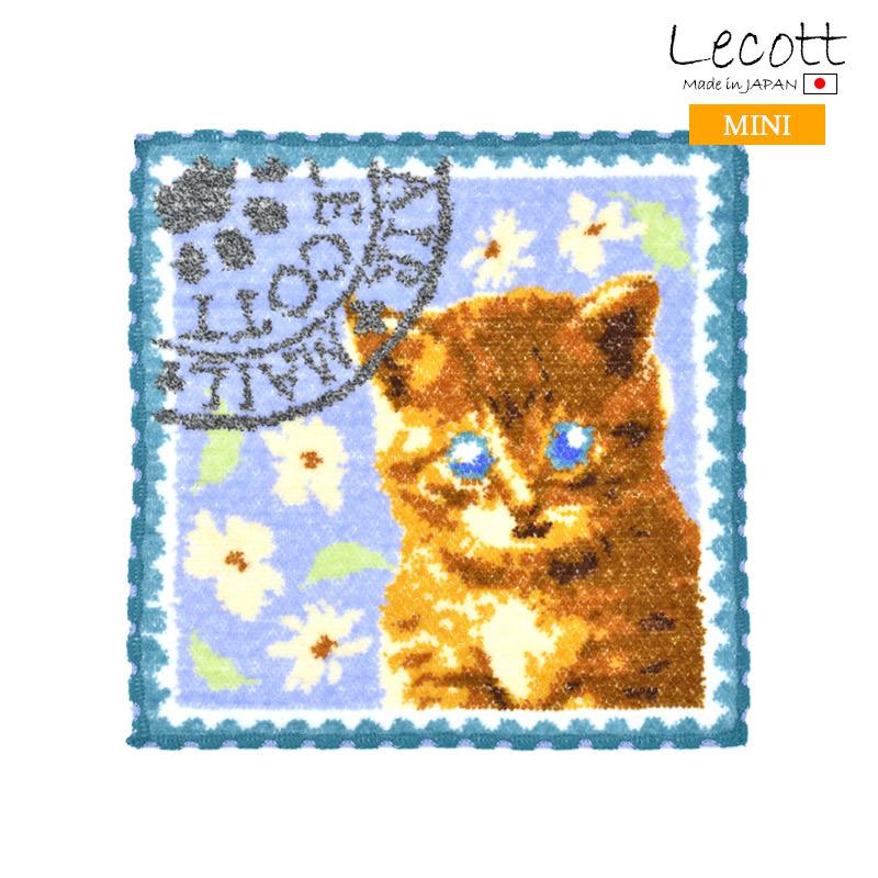 ルコット 日本製 ミニハンカチ タオルハンカチ シェニール織 Lecott 茶トラ 猫柄 ネコ ギフト ブランド ミニサイズ レディース アーンジョー