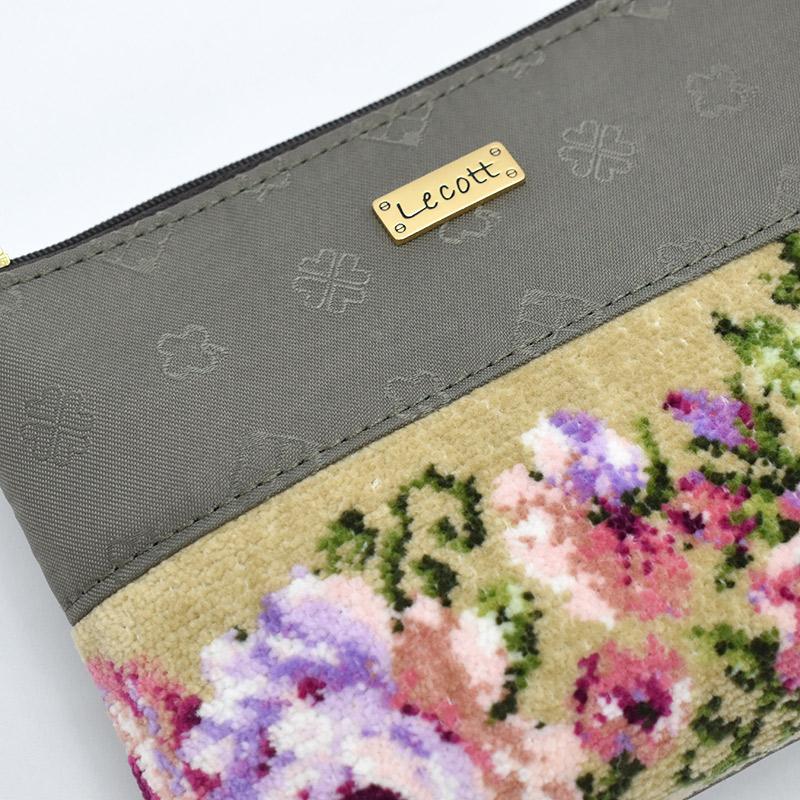 Enjeau ＼特別セール／ 日本製 花柄 まち付 フラットポーチ 通帳 お薬  