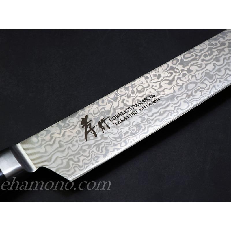 堺孝行 コアレスダマスカス 剣型（切付）柳刃260 ブラックマイカルタ