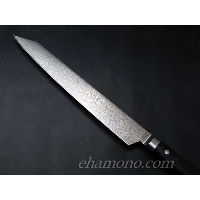 堺孝行 コアレスダマスカス 剣型（切付）柳刃260 ブラックマイカルタ