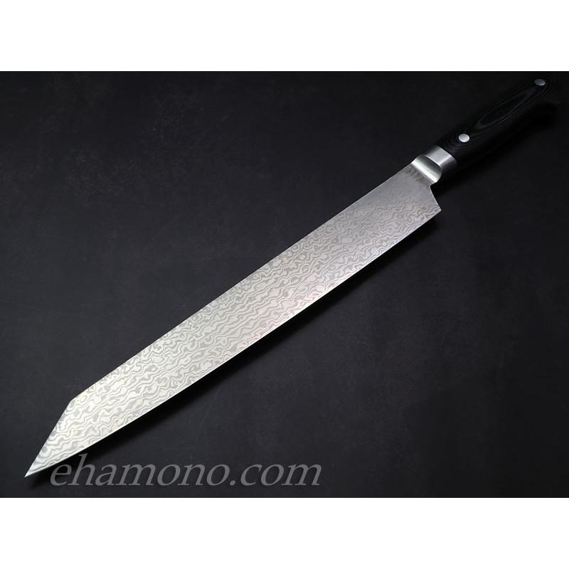 堺孝行 コアレスダマスカス 剣型（切付）柳刃260 ブラックマイカルタ