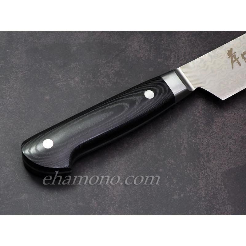 堺孝行 コアレスダマスカス 剣型（切付）柳刃260 ブラックマイカルタ
