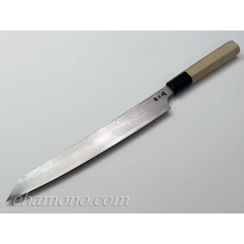 堺孝行 ダマスカス銀三鋼割込 剣型柳刃270 : ehamono Yahoo!店 - 通販