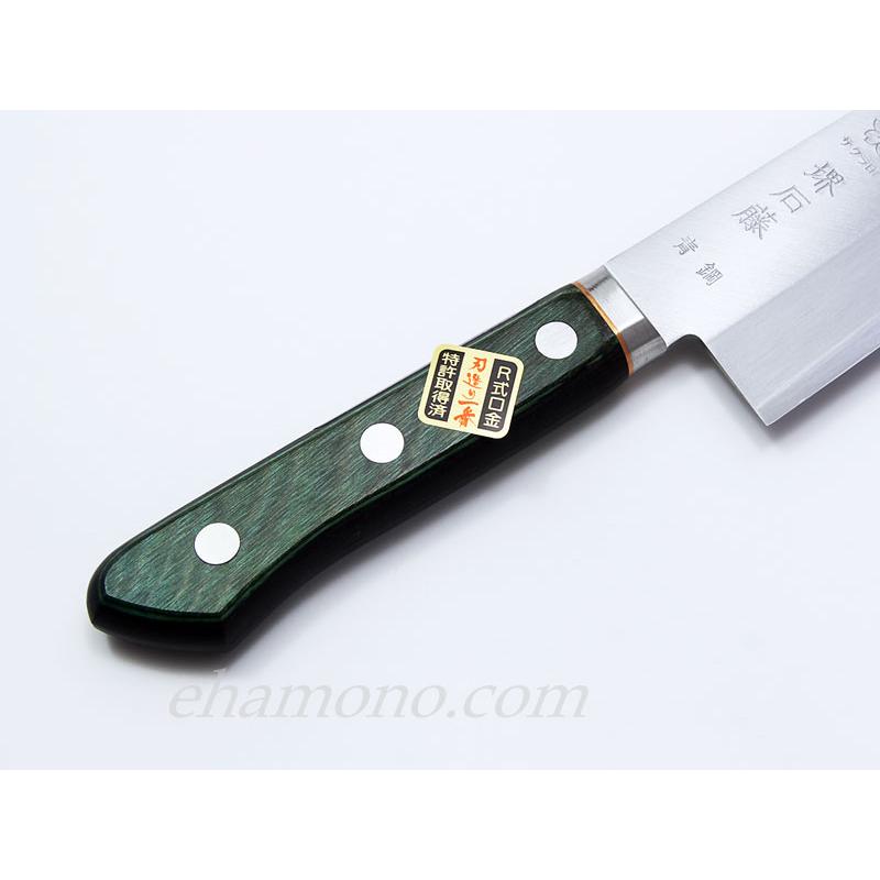 堺石藤 青鋼本割込 三徳包丁 ツバ付 : ehamono Yahoo!店 - 通販