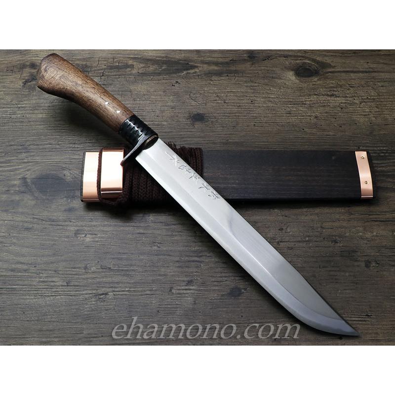 宗寛 本銘　手造り 剣鉈 (山鉈 狩猟刀) 鉈 ナタ　D68 三代目 土州勝秀作】四万十で伝統を受け継ぐ村の鍛冶屋 剣鉈（けんなた