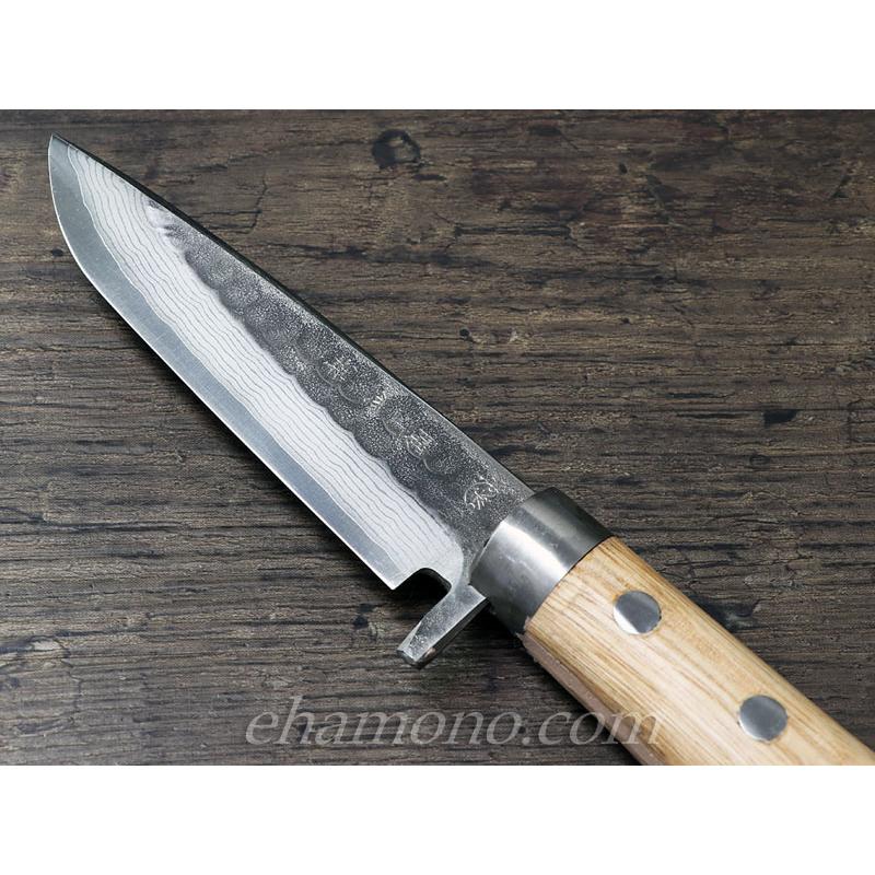 播州鍛冶・島谷秀一作 V金10号ダマスカスナイフ120 : ehamono Yahoo!店