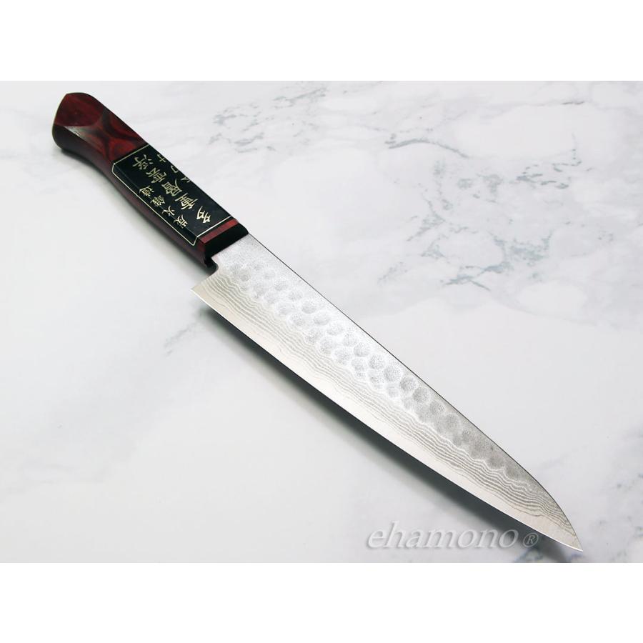 雅宣作　Ｖ金１０号鋼　 ペティナイフ １５０ｍｍ　中古 島谷秀一作 V金10号多層鋼鎚目 ペティナイフ150 : ehamono Yahoo!店