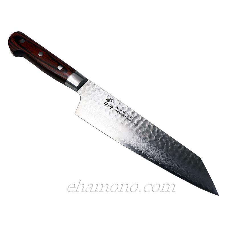 堺孝行　ダマスカス33層槌目　剣型牛刀190mm 新品未使用品 堺孝行 V金10号ダマスカス33層鎚目 剣型牛刀（切付牛刀）190