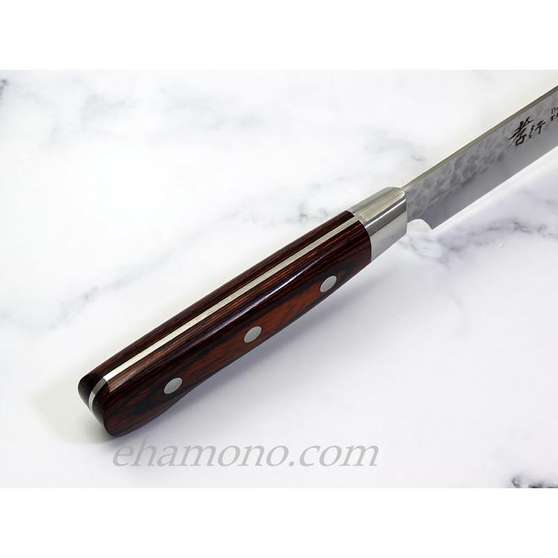 ダマスカス鋼 柳刃包丁 約33 cm 堺孝行 ダマスカス33層鎚目 剣型（切付型）柳刃270 : ehamono Yahoo!店