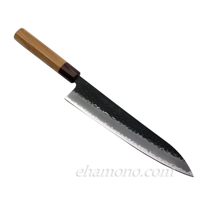 青紙スーパー割込 和牛刀240 黒鎚目〜Aogami super Gyuto240 : ehamono
