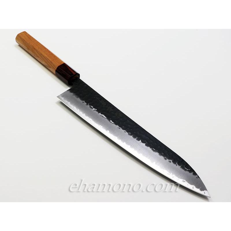 青紙スーパー割込 和牛刀240 黒鎚目〜Aogami super Gyuto240 : ehamono