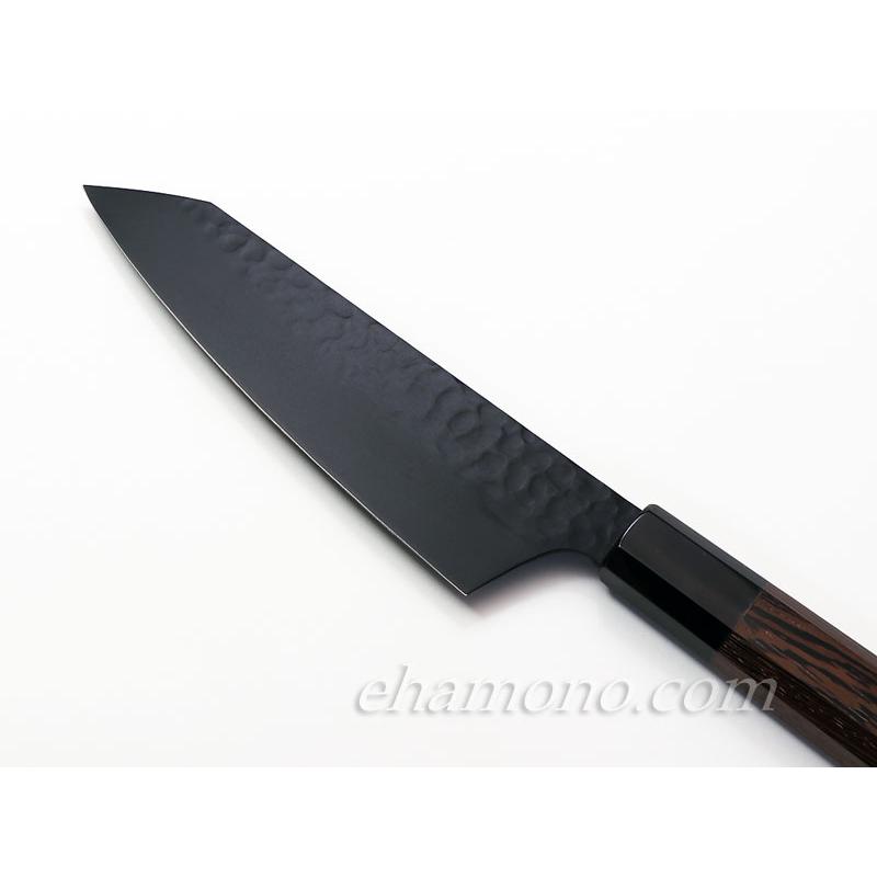 堺孝行 黒影 剣型（切付型）三徳 V金10号鎚目フッ素加工和式包丁
