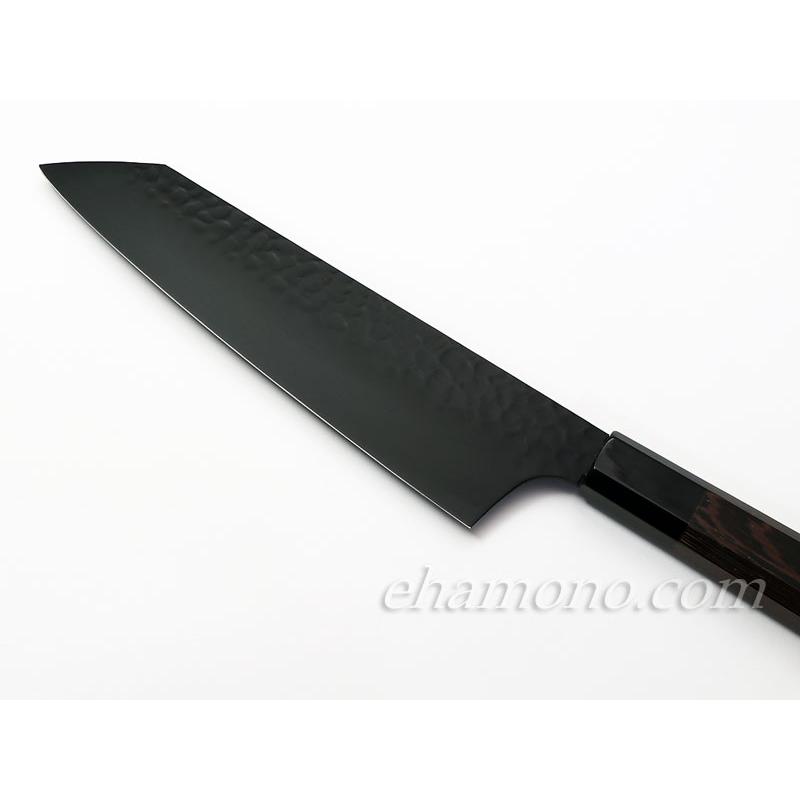 堺孝行 黒影 剣型（切付型）牛刀190 V金10号鎚目フッ素加工和式包丁