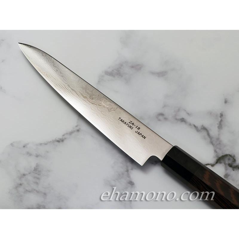 未使用保管　堺孝行　ZA18　ダマスカス　コバルト鋼　和　ペティナイフ　150 ZA18ダマスカス コバルト鋼【銀河】和ペティ150 : ehamono Yahoo