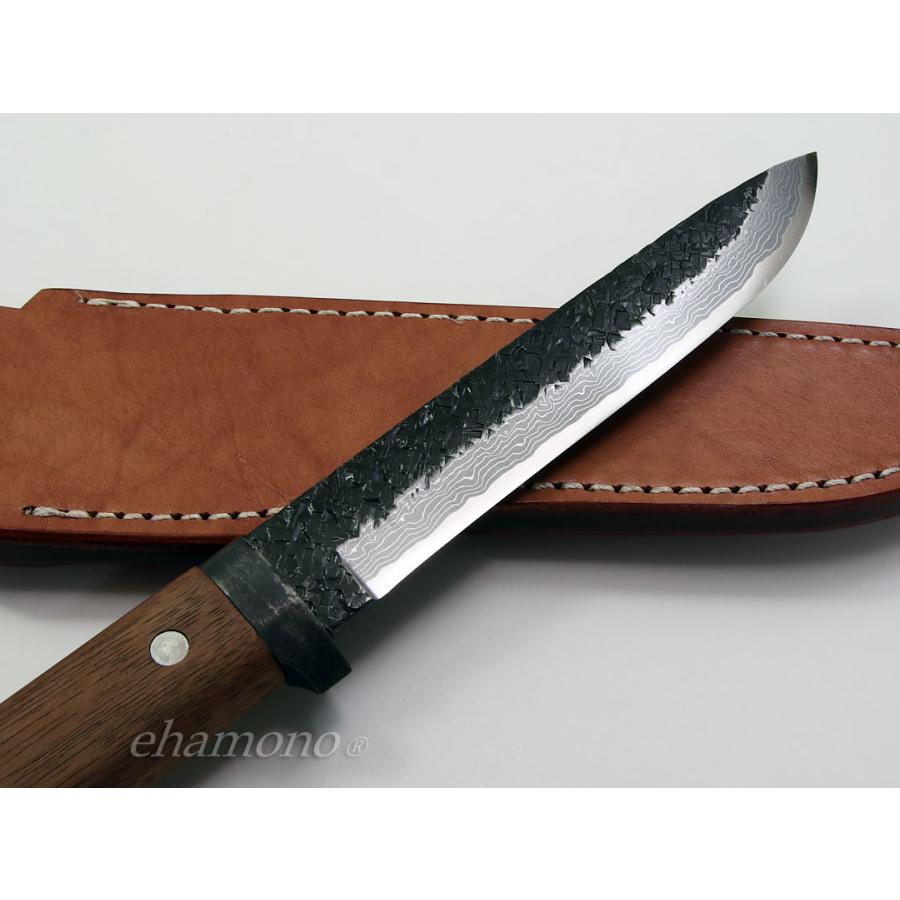 青紙ダマスカス鎚目 狩猟刀150 : ehamono Yahoo!店 - 通販 - Yahoo!ショッピング