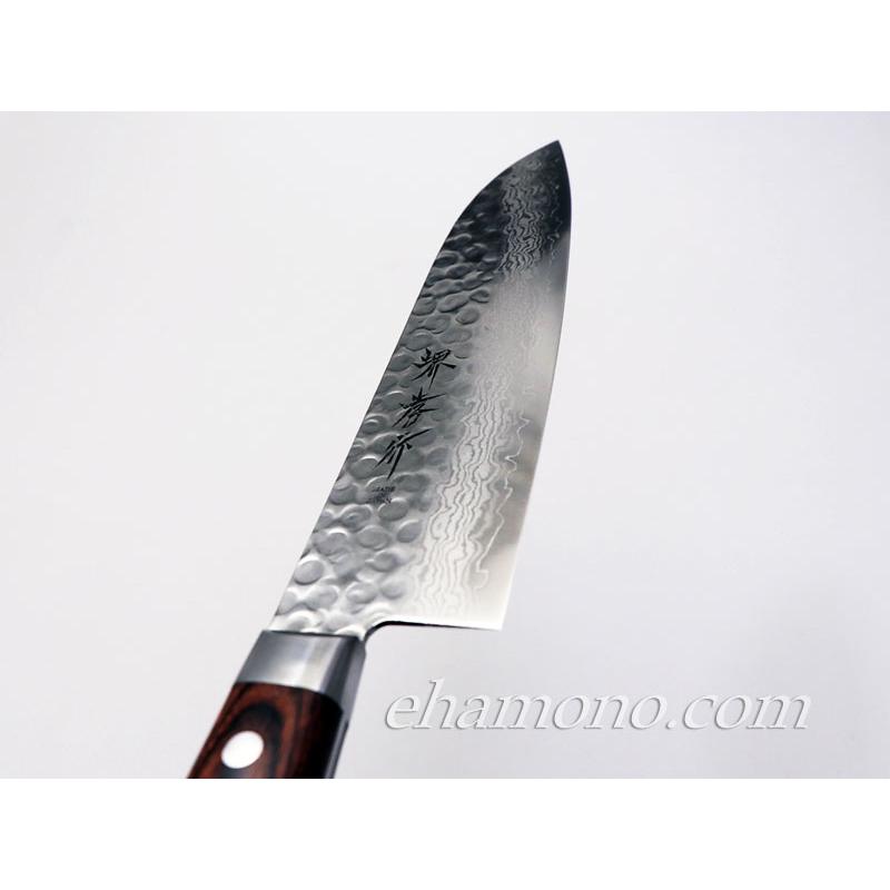 堺孝行 V金10号ダマスカス17層鎚目 三徳包丁180 : ehamono Yahoo!店