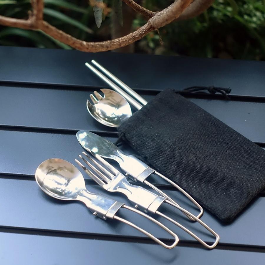 折りたたみ式 ステンレス カトラリーセット 5点セット カトラリー